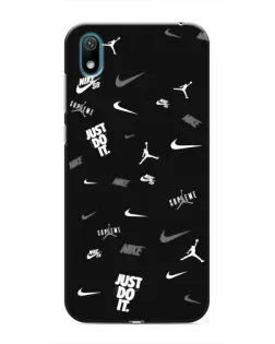 Чехол для Huawei Y5 2019 с картинкой «Nike Black Pattern»