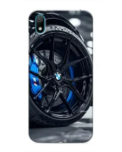 Чехол для Huawei Y5 2019 с картинкой «Колесо BMW вблизи»