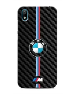 Чехол для Huawei Y5 2019 с картинкой «Эмблема BMW и карбон»
