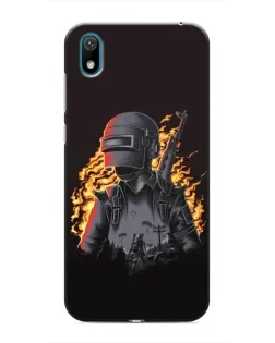 Чехол для Huawei Y5 2019 с картинкой «PUBG — огненный силуэт»