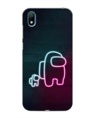 Чехол для Huawei Y5 2019 с картинкой «Among Us неон-арт»
