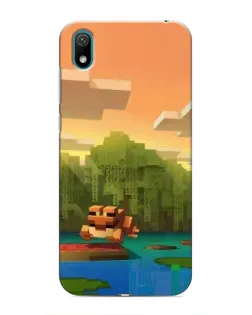 Чехол для Huawei Y5 2019 с картинкой «Майнкрафт закат солнца»