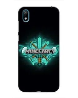 Чехол для Huawei Y5 2019 с картинкой «Minecraft Diamond лого»