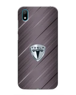 Чехол для Huawei Y5 2019 с картинкой «Металлическая текстура Tesla»