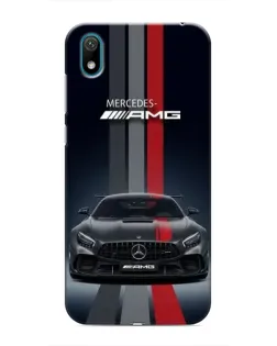 Чехол для Huawei Y5 2019 с картинкой «Mercedes — белый карбон»