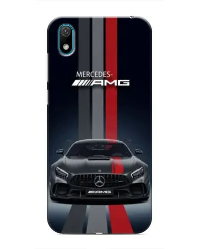 Чехол для Huawei Y5 2019 с картинкой «Mercedes — белый карбон»