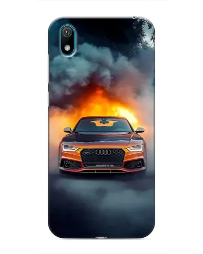 Чехол для Huawei Y5 2019 с картинкой «Audi в огненном дыму»