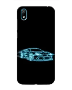 Чехол для Huawei Y5 2019 с картинкой «Неоновый контур Lamborghini»