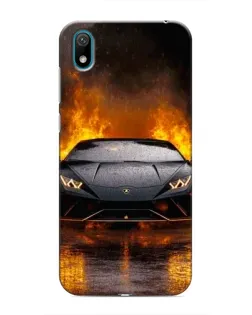 Чехол для Huawei Y5 2019 с картинкой «Lamborghini в огне»