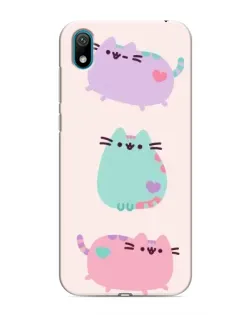 Чехол для Huawei Y5 2019 с картинкой «Pusheen трио»