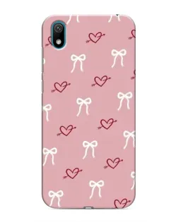 Чехол для Huawei Y5 2019 с картинкой «Сердца и банты»