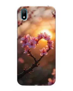 Чехол для Huawei Y5 2019 с картинкой «Розовый цвет сердце на фоне заката» Чехол для Huawei Y5 2019 с картинкой «Розовый цвет сердце на фоне заката»