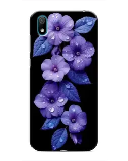 Чехол для Huawei Y5 2019 с картинкой «Фиолетовые цветы с росою»