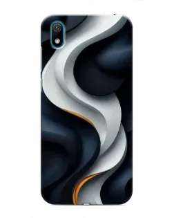 Чехол для Huawei Y5 2019 с картинкой «Объемные черно-белые ленты»