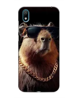 Чехол для Huawei Y5 2019 с картинкой «Капибара золотая цепь»