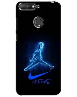 Чехол для Huawei Y6 Prime 2018 с картинкой «Jordan Neon Blue»