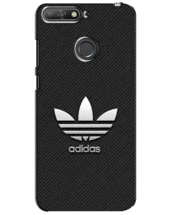 Чехол для Huawei Y6 Prime 2018 с картинкой «Adidas Карбоновая текстура»