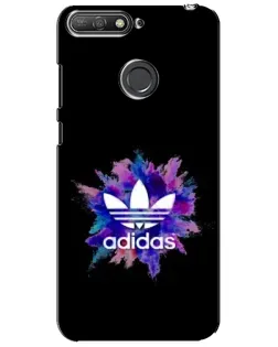 Чехол для Huawei Y6 Prime 2018 с картинкой «Взрыв красок Adidas»