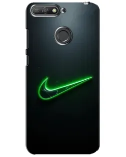 Чехол для Huawei Y6 Prime 2018 с картинкой «Неоновый контур Nike»