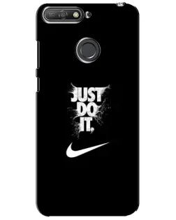 Чехол для Huawei Y6 Prime 2018 с картинкой «Текстовый принт Nike»