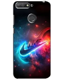Чехол для Huawei Y6 Prime 2018 с картинкой «Огненный логотип Nike»