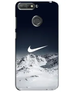 Чехол для Huawei Y6 Prime 2018 с картинкой «Nike — зимние горы»