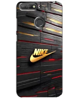 Чехол для Huawei Y6 Prime 2018 с картинкой «Золотой Nike на металле»