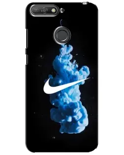 Чехол для Huawei Y6 Prime 2018 с картинкой «Nike и синий дым»