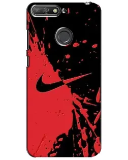 Чехол для Huawei Y6 Prime 2018 с картинкой «Красные брызги Nike»