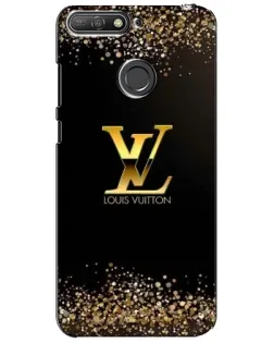 Чехол для Huawei Y6 Prime 2018 с картинкой «LV — золотые искры»