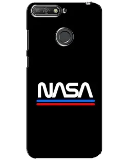 Чехол для Huawei Y6 Prime 2018 с картинкой «NASA — классика Red Blue» Чехол для Huawei Y6 Prime 2018 с картинкой «NASA — классика Red Blue»