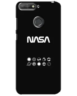 Чехол для Huawei Y6 Prime 2018 с картинкой «NASA — технический принт»