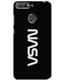 Чехол для Huawei Y6 Prime 2018 с картинкой «NASA — вертикальный логотип»