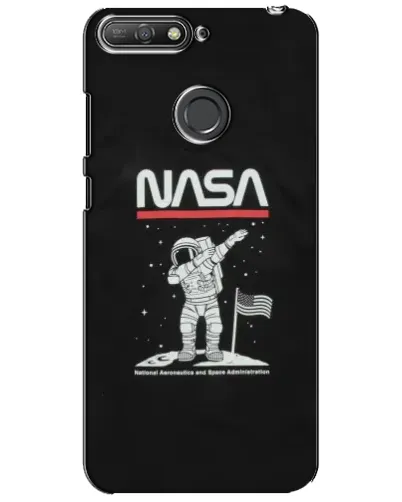 Чехол для Huawei Y6 Prime 2018 с картинкой «NASA — шагаем по Луне»