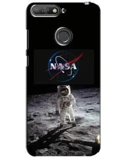 Чехол для Huawei Y6 Prime 2018 с картинкой «Астронавт на Луне»