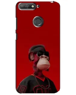 Чехол для Huawei Y6 Prime 2018 с картинкой «Bored Ape в красном» Чехол для Huawei Y6 Prime 2018 с картинкой «Bored Ape в красном»