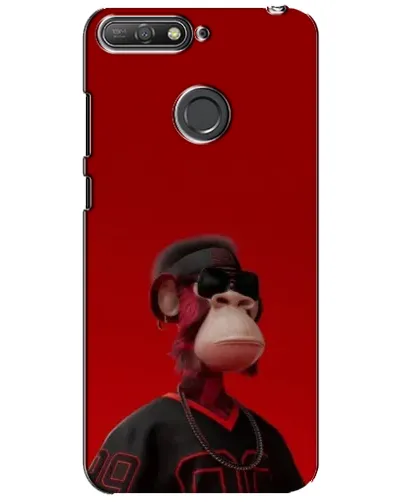 Чехол для Huawei Y6 Prime 2018 с картинкой «Bored Ape в красном»