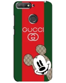 Чехол для Huawei Y6 Prime 2018 с картинкой «Gucci — полосы и Микки»