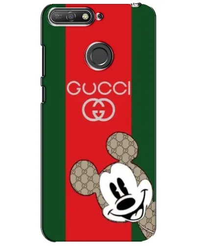 Чехол для Huawei Y6 Prime 2018 с картинкой «Gucci — полосы и Микки»