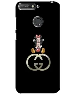 Чехол для Huawei Y6 Prime 2018 с картинкой «Минни Маус на лого»