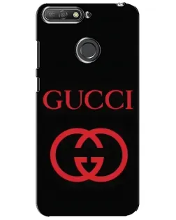 Чехол для Huawei Y6 Prime 2018 с картинкой «Gucci — красный логотип»