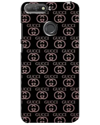 Чехол для Huawei Y6 Prime 2018 с картинкой «Классическая монограмма Gucci»