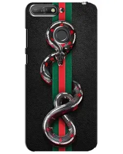 Чехол для Huawei Y6 Prime 2018 с картинкой «Gucci — змея на полосе» Чехол для Huawei Y6 Prime 2018 с картинкой «Gucci — змея на полосе»