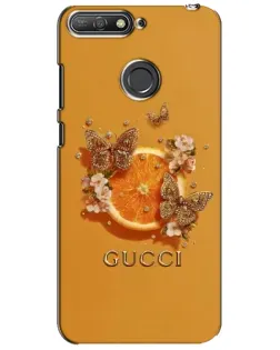 Чехол для Huawei Y6 Prime 2018 с картинкой «Gucci — золотые бабочки» Чехол для Huawei Y6 Prime 2018 с картинкой «Gucci — золотые бабочки»