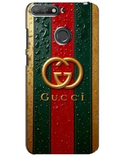 Чехол для Huawei Y6 Prime 2018 с картинкой «Gucci — фирменная полоса и золото» Чехол для Huawei Y6 Prime 2018 с картинкой «Gucci — фирменная полоса и золото»
