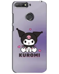 Чехол для Huawei Y6 Prime 2018 с картинкой «Kuromi — фиолетовый арт»