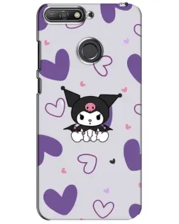 Чехол для Huawei Y6 Prime 2018 с картинкой «Kuromi и лавандовые сердца»