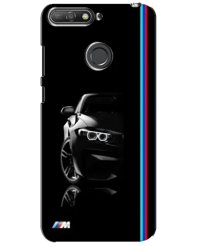 Чехол для Huawei Y6 Prime 2018 с картинкой «Силуэт BMW в темноте»