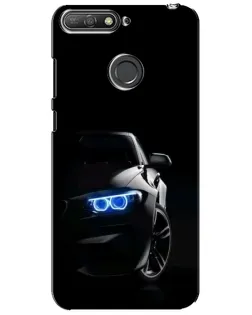 Чехол для Huawei Y6 Prime 2018 с картинкой «BMW — ночной взгляд»