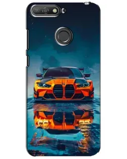 Чехол для Huawei Y6 Prime 2018 с картинкой «BMW — золотая эмблема»